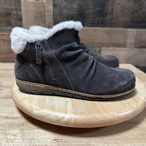 Earth Women’s Dark Brown Eric Side Zip Leather Upper Bootie Size 8.5W